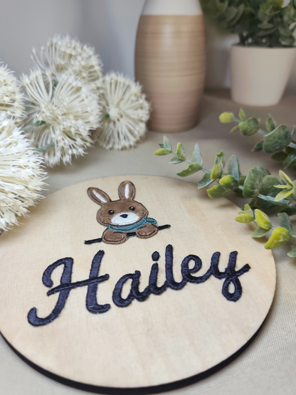 Namensschild aus Holz