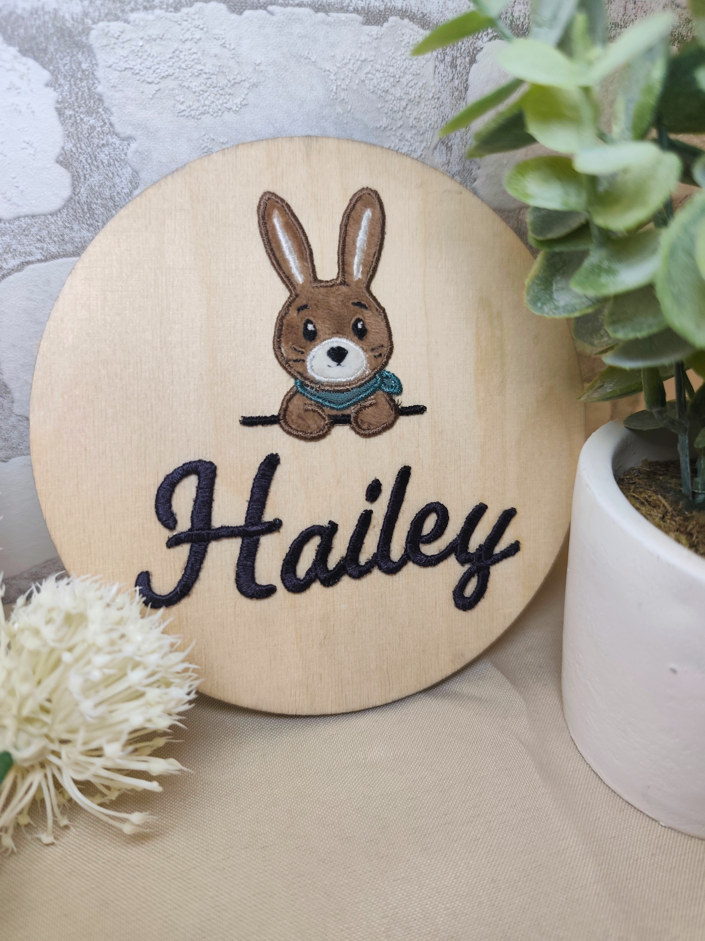 Namensschild aus Holz