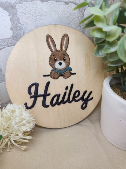 Namensschild aus Holz