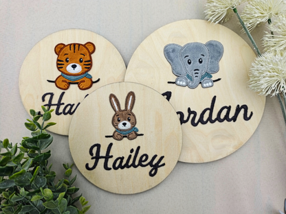 Namensschild aus Holz