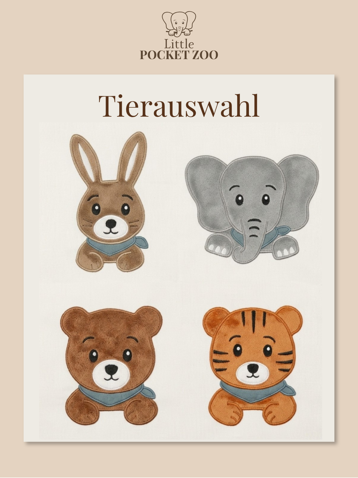 Personalisierter Kitabeutel mit Tierstickerei